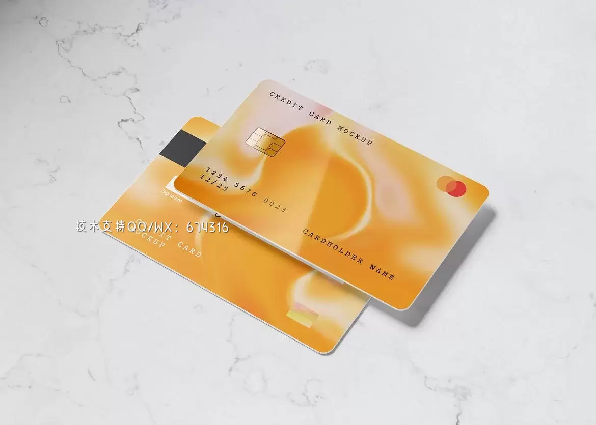时尚高端逼真质感的信用卡银行卡芯片卡会员卡VI设计展示模型mockups免费下载插图3
