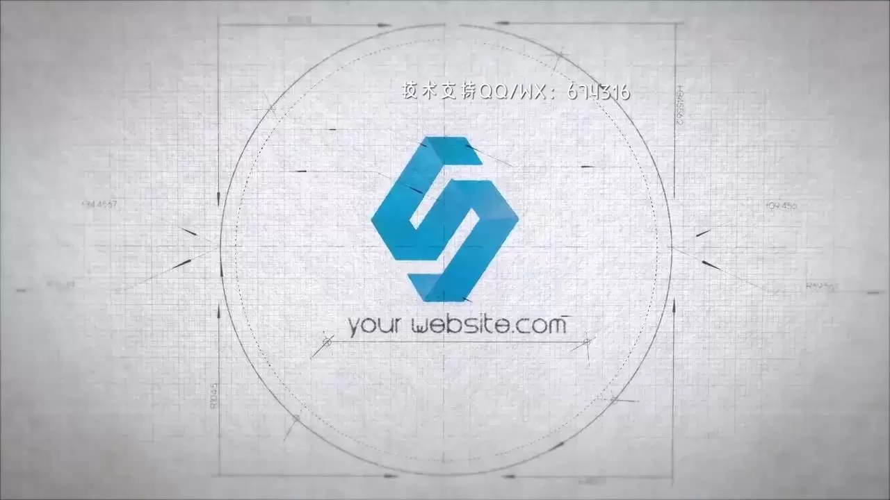 企业蓝图规划logo图标AE模板视频下载(含音频)