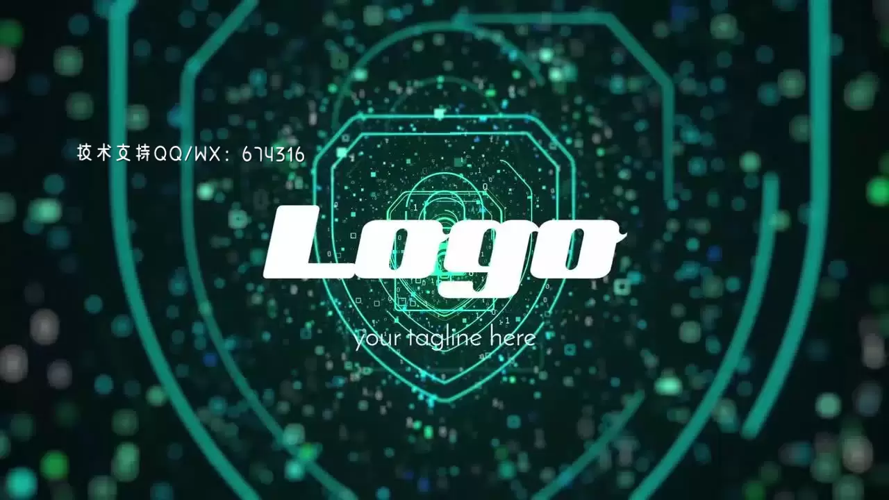 网络安全LOGO标志显示包AE模板视频下载(含音频)