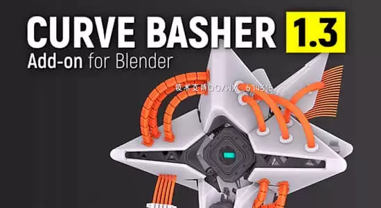 三维电缆曲线链接生成器Blender插件 Curve Basher V1.3.9