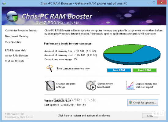 [WIN]Chris-PC RAM Booster (内存优化工具) 7.07.19 特别版