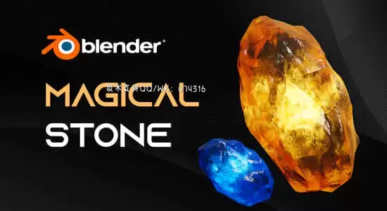 Blender预设-魔法能量宝石发光着色器资产 Glowing Magical Energy Stone插图