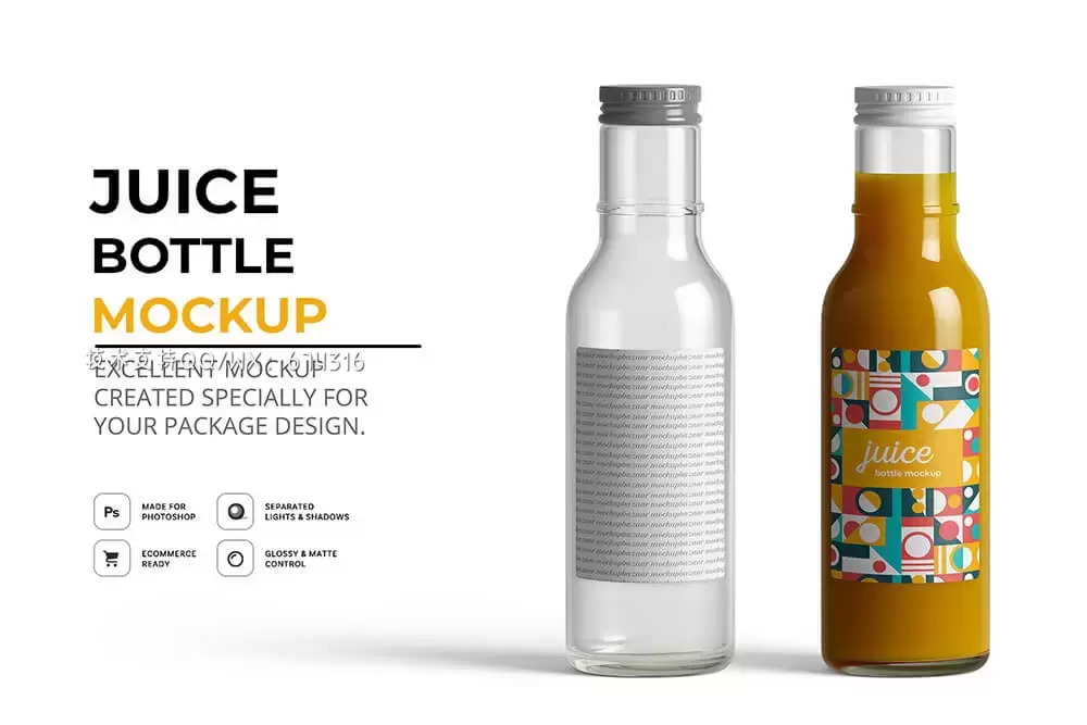 果汁瓶品牌包装设计样机 (psd)免费下载插图