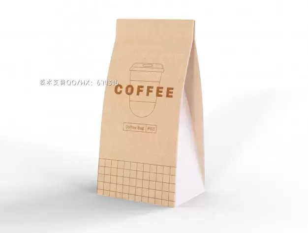 纸咖啡袋包装设计样机[psd]免费下载插图