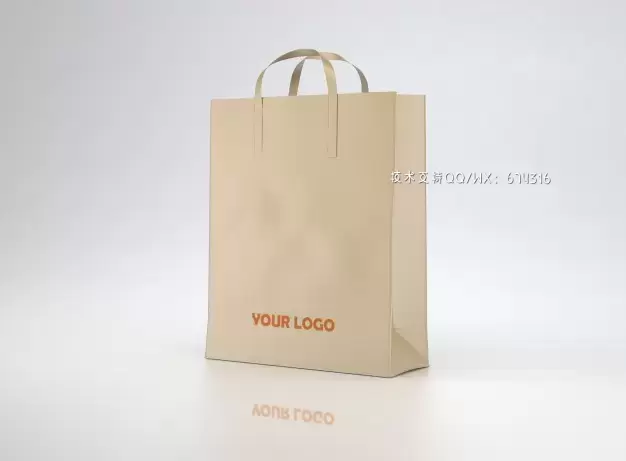 纸质购物袋Logo设计样机 [psd]免费下载