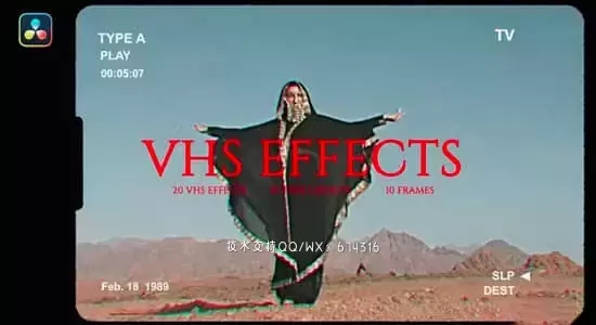达芬奇特效库-复古老老录像带视觉效果预设 VHS Effects