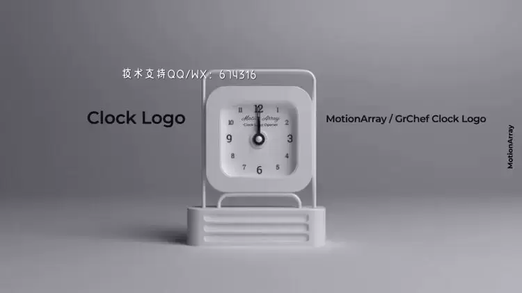 时尚时钟LOGO标志设计动画ae模板视频下载(含音频)插图