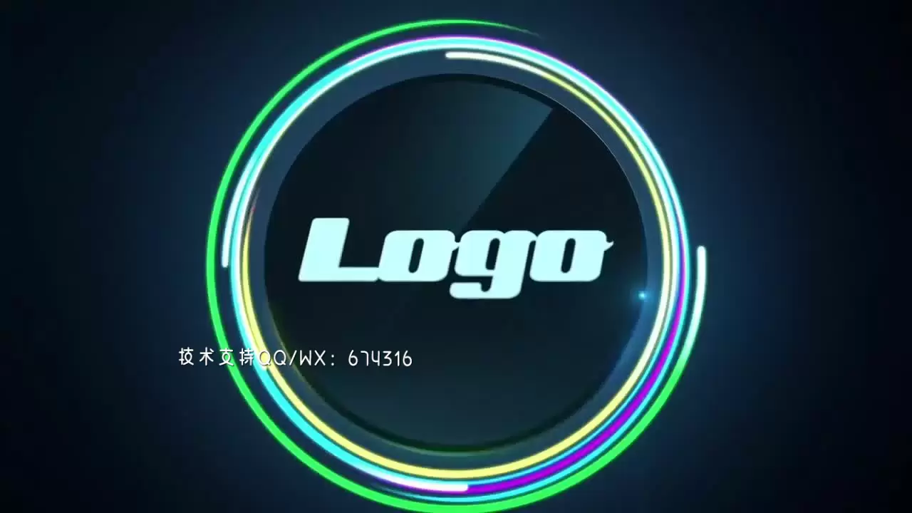条纹运动LOGO标志显示AE模板视频下载(含音频)插图