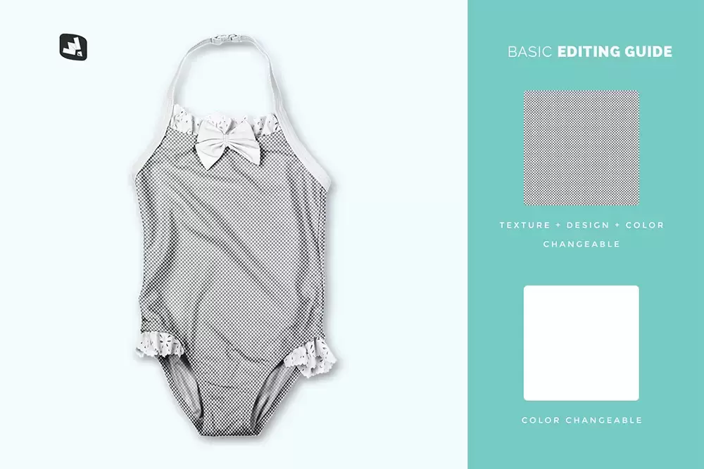 露背婴儿泳装服装样机 (psd)免费下载插图3