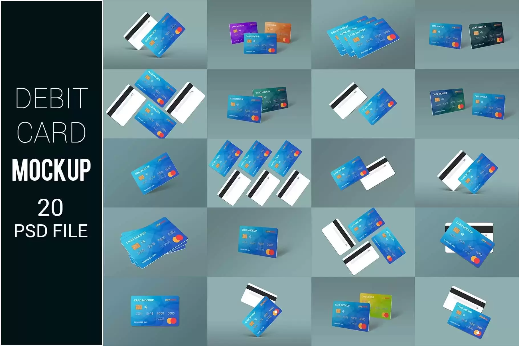 借记卡/信用卡品牌设计样机 (psd)免费下载插图