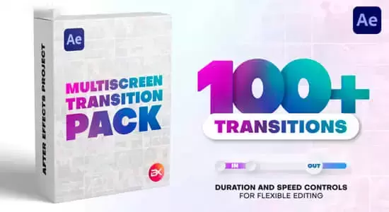 AE模板-100种多画面网格分屏转场过渡动画 Multiscreen Transitions插图