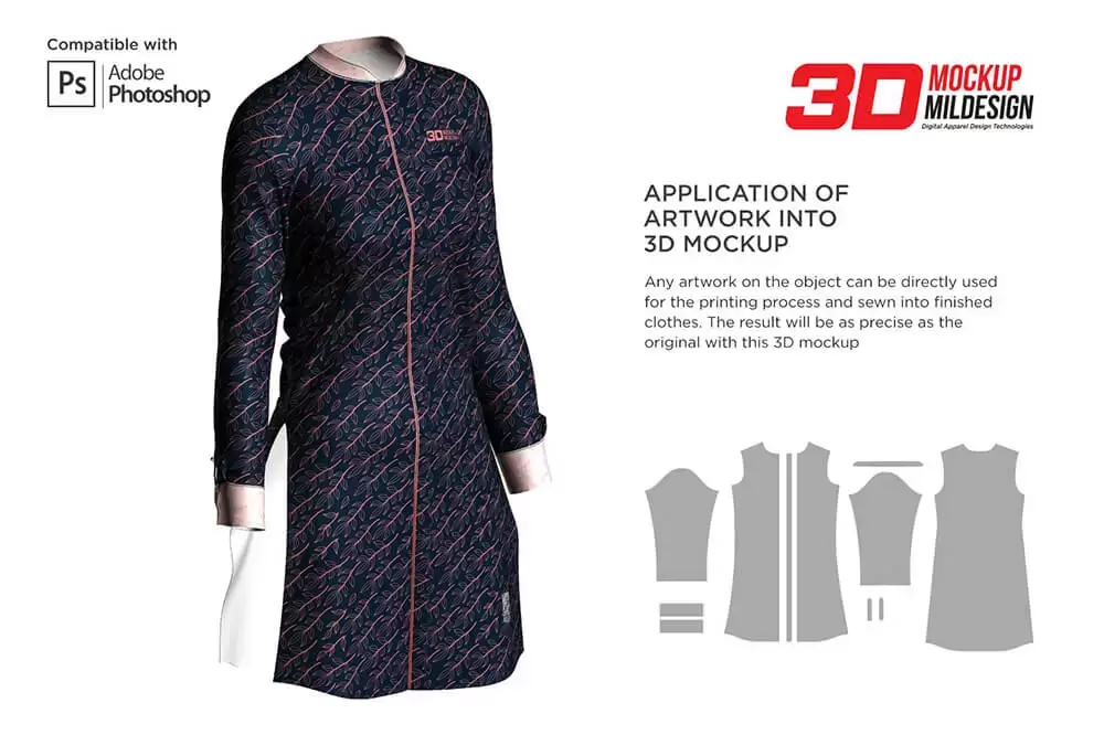 3D女士正装连衣裙服装样机 (psd)免费下载插图8