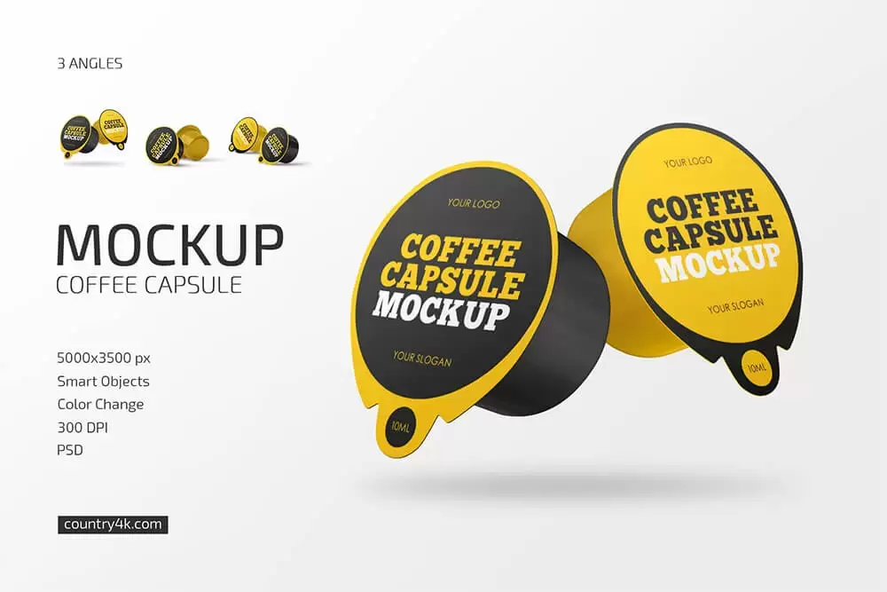 咖啡胶囊包装设计样机套装 (psd)免费下载插图