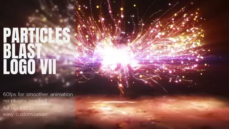 绚烂精美的粒子爆炸LOGO标志AE模板视频下载(含音频)