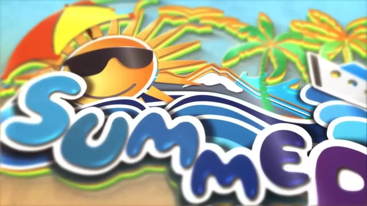 夏季海滩旅游标志AE模板视频下载(含音频)