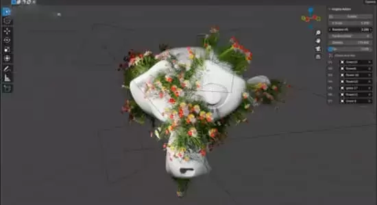 Blender插件-三维模型植物花朵散布生成器 Vegeta v1.0.0插图
