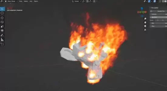 Blender插件-三维模型火焰火焰燃烧火焰火焰燃烧火焰燃烧散布生成器 Fire Scatter v1.1.0插图