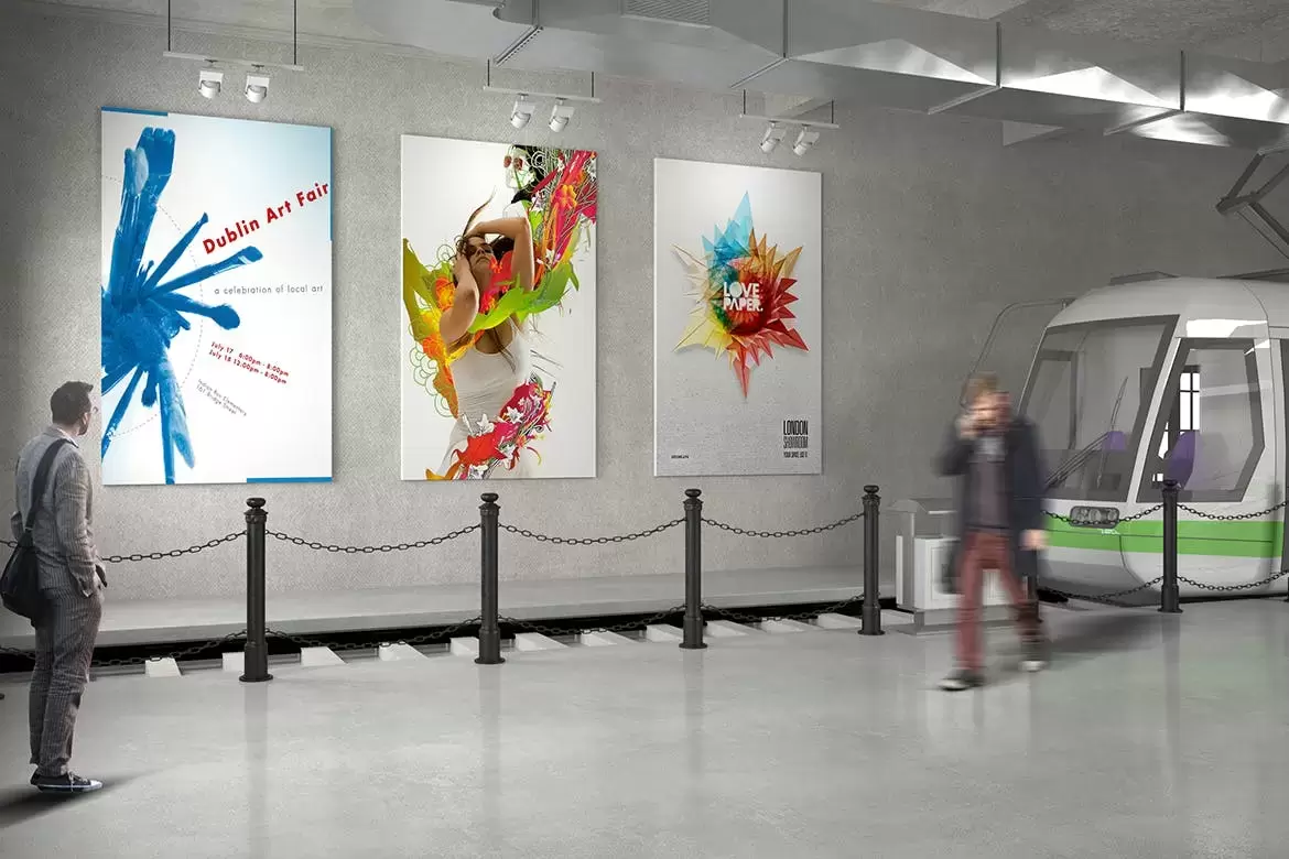 时尚高端的展览海报设计VI样机展示模型mockups免费下载插图5