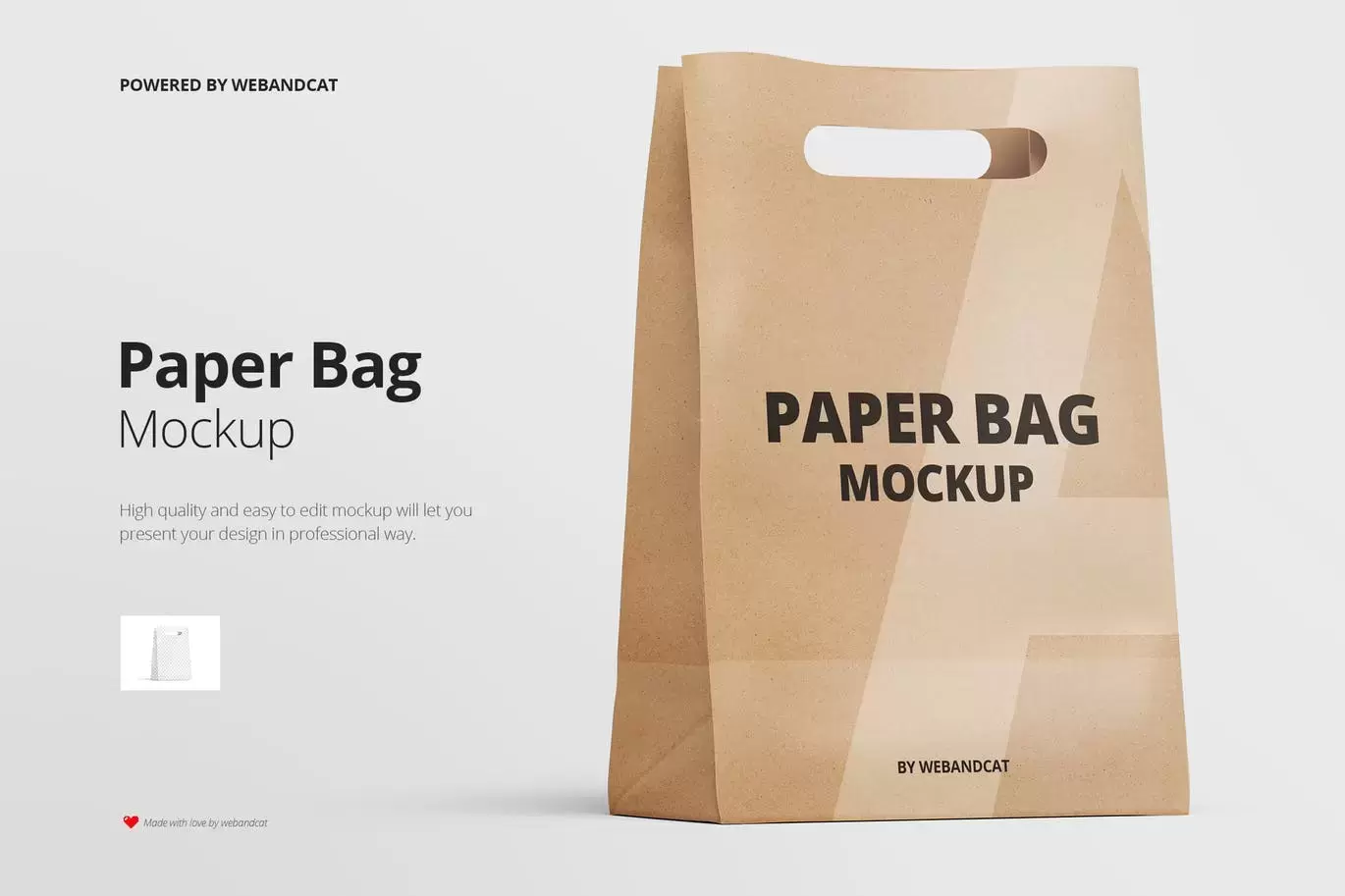 时尚高端逼真质感的牛皮纸袋购物袋包装设计VI样机展示模型mockups免费下载