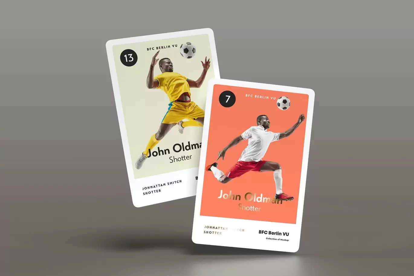高品质的少见稀有欧洲杯世界杯欧冠中超甲A足球球星卡片包装设计VI样机展示模型mockups插图13