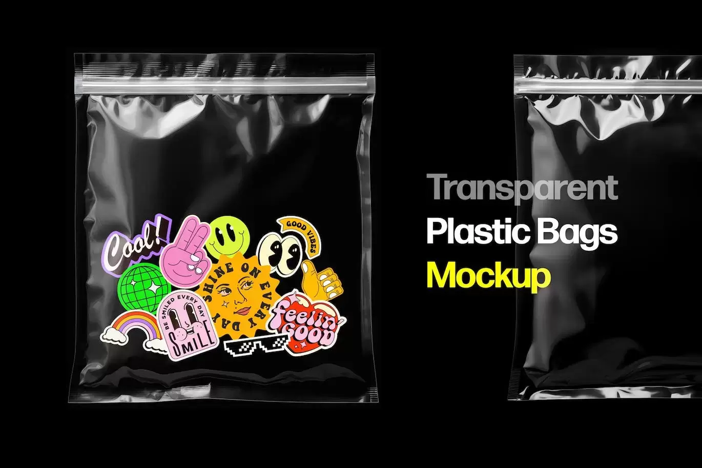透明塑料袋样机 (PSD)免费下载