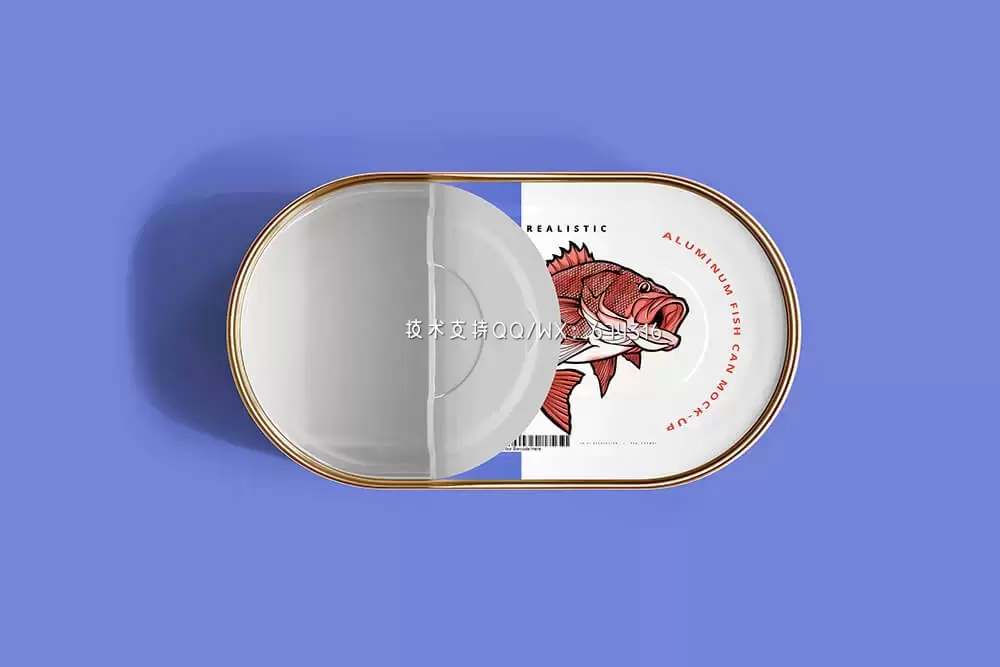 铝制沙丁鱼罐头包装设计样机 (psd)插图11