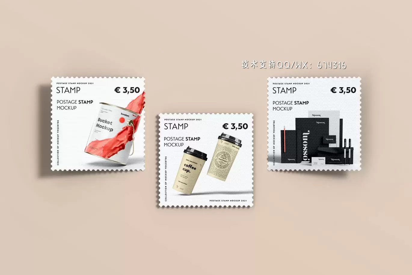 时尚高端专业的高品质邮票设计VI样机展示模型mockups免费下载插图5