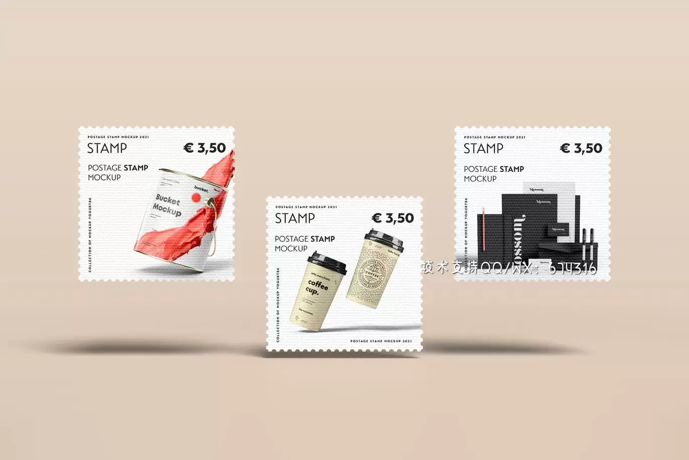 时尚高端专业的高品质邮票设计VI样机展示模型mockups免费下载插图6