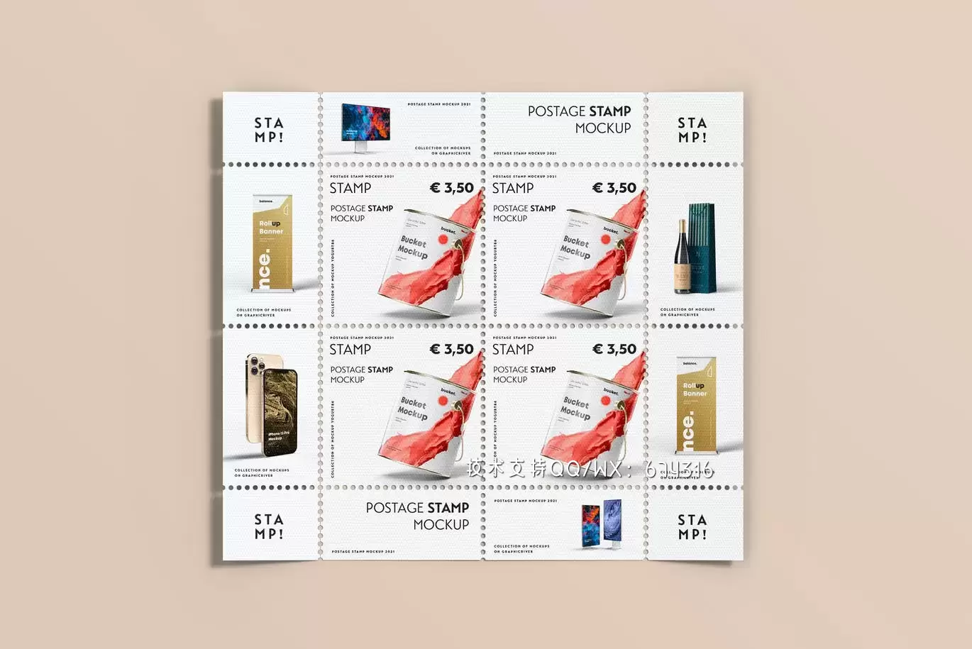 时尚高端专业的高品质邮票设计VI样机展示模型mockups免费下载插图9