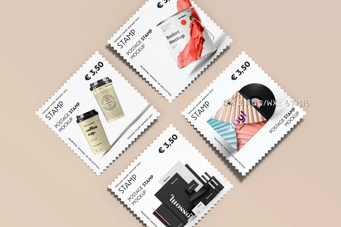 时尚高端专业的高品质邮票设计VI样机展示模型mockups免费下载插图13