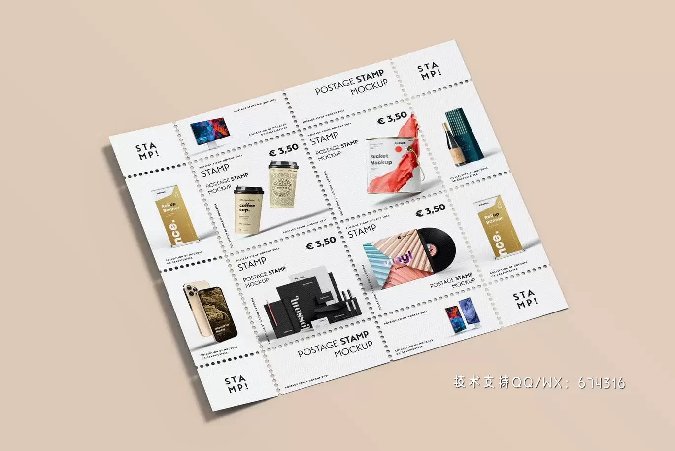 时尚高端专业的高品质邮票设计VI样机展示模型mockups免费下载插图11