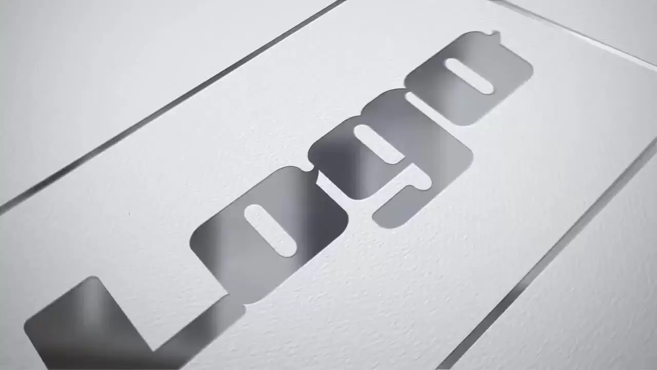 现代金属质感便签LOGO展示AE模板视频下载-附音频
