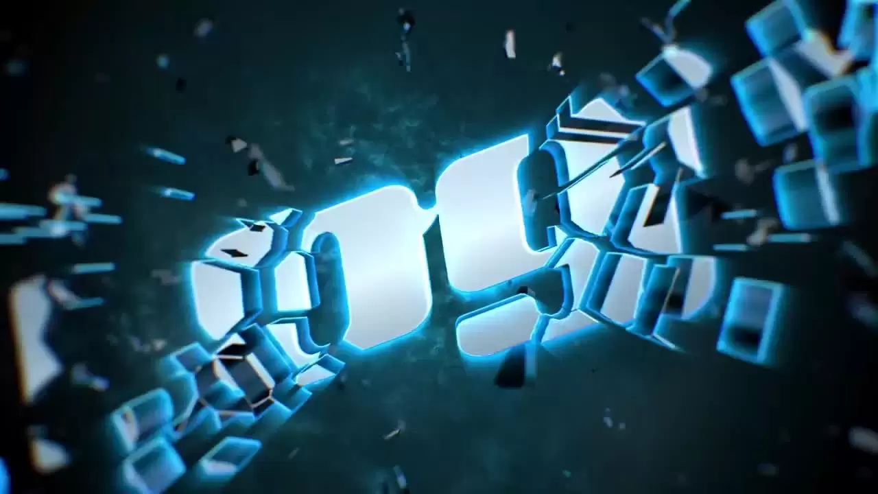 3D立体破碎玻璃logo展示AE模板视频下载-附音频插图