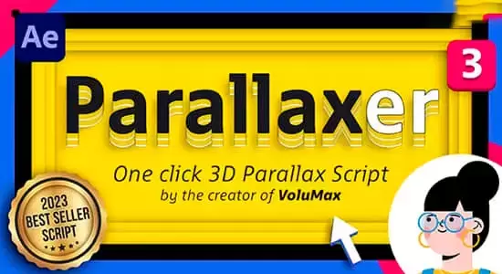 AE脚本-一键快速生成摄像机空间视差MG场景动画 Parallaxer v3.0插图