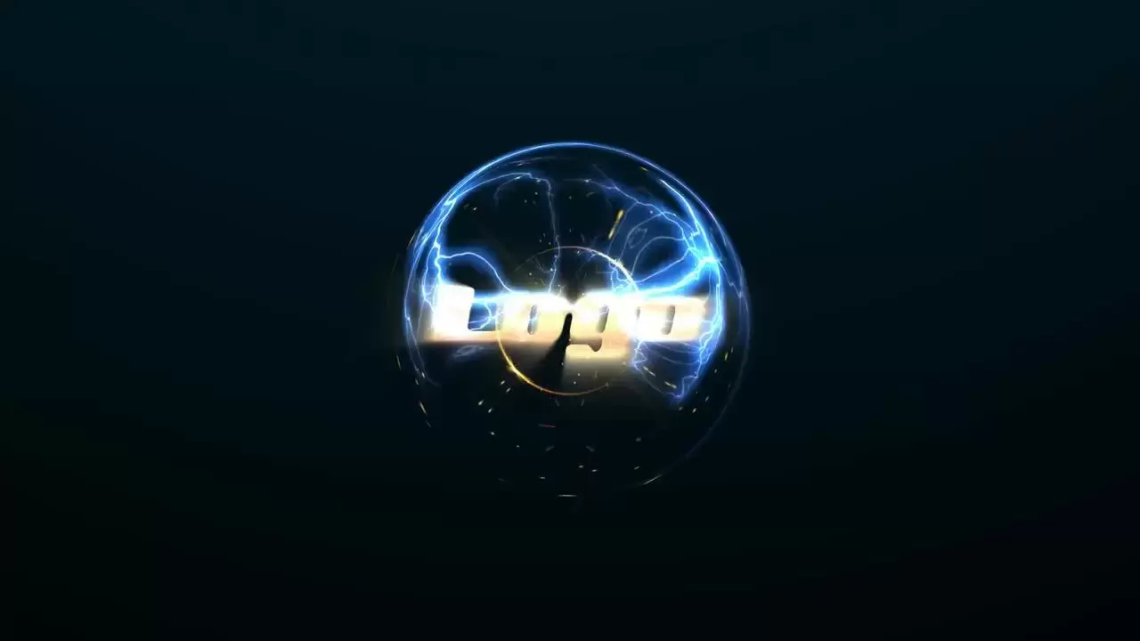 蓝色能量球爆炸logo动画展示AE模板视频下载-附音乐插图
