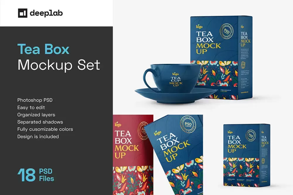 茶叶盒品牌包装设计样机集[1.57GB,PSD]插图