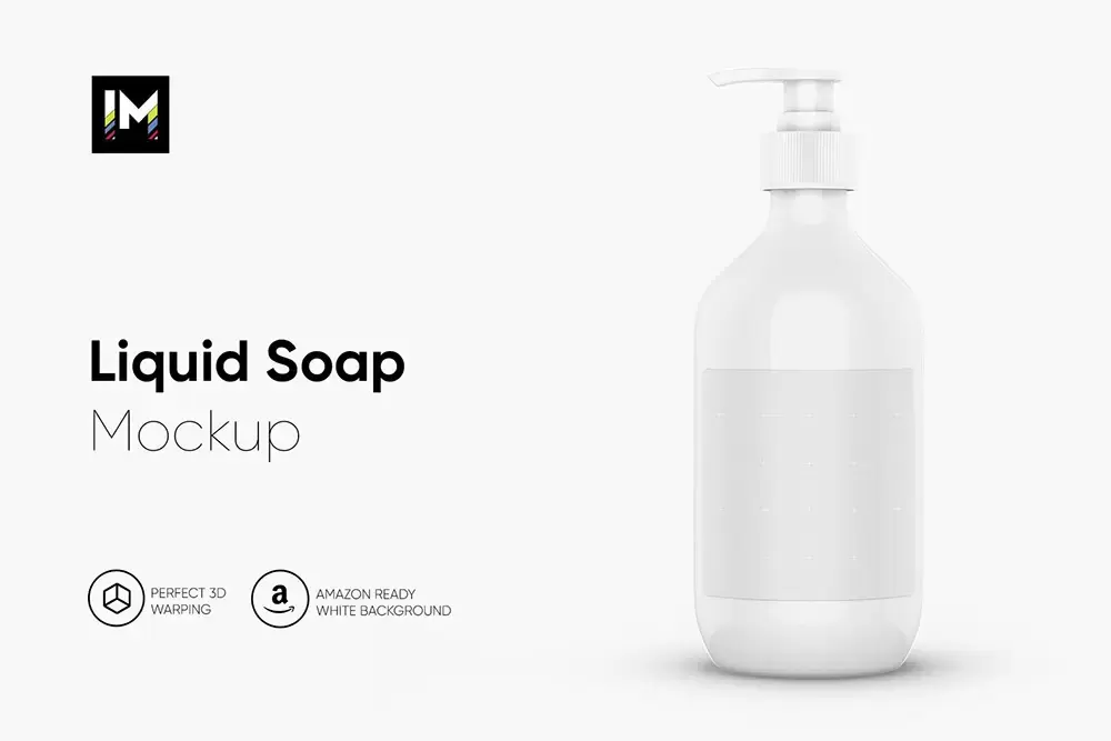 液体肥皂瓶包装设计样机 (psd)免费下载插图1