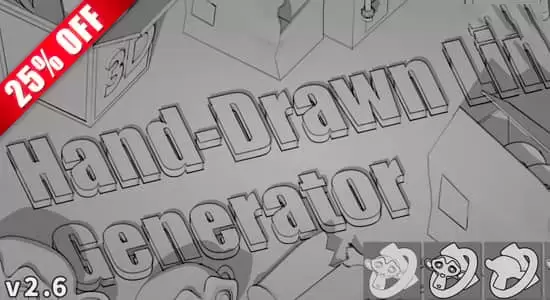 一键快速生成卡通手绘线条边框效果Blender插件 Hand Drawn Line Generator V2.4插图