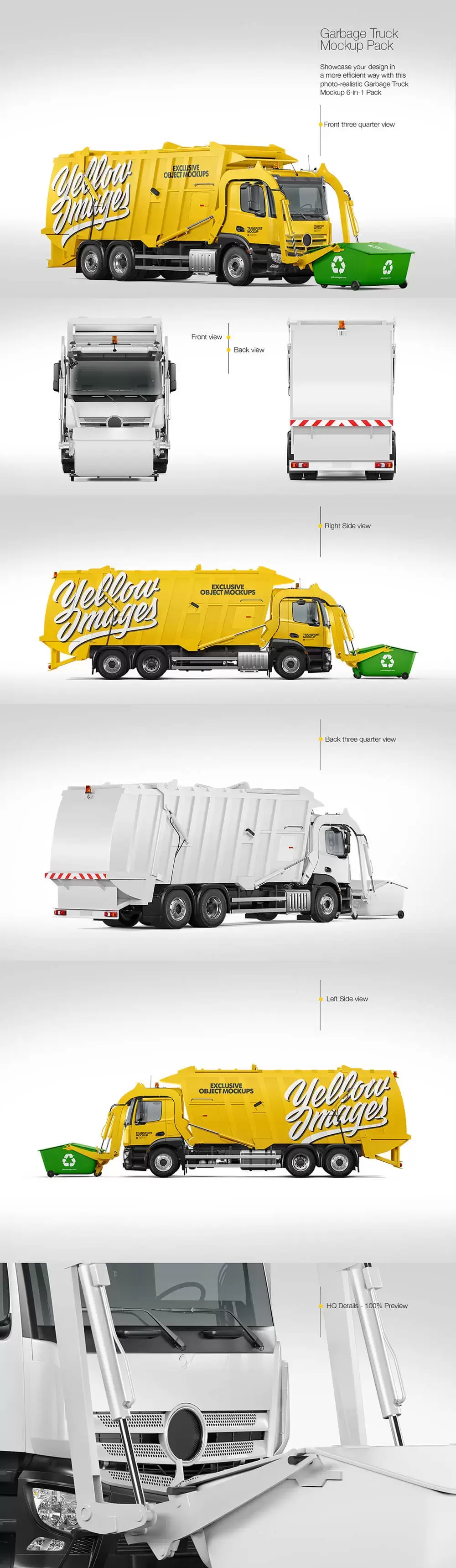 环卫垃圾车外观广告设计样机 (TIF)免费下载