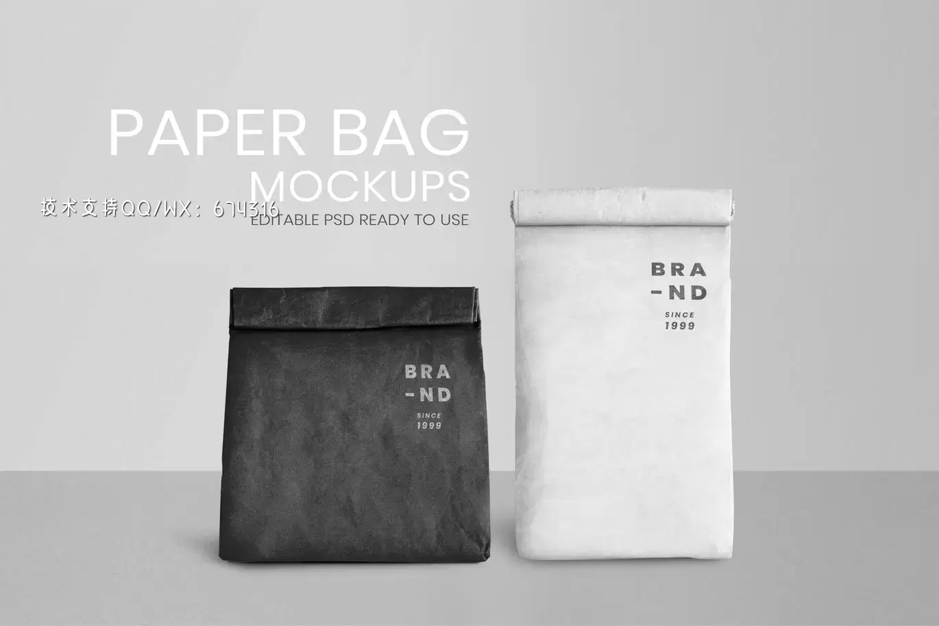 时尚高端高品质的环保纸袋包装设计VI样机展示模型mockups免费下载