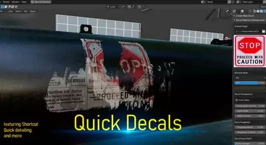 快速制作添加污迹贴纸Blender插件 Quick Decals V2.1.0插图