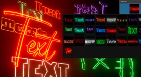 霓虹发光文字标题效果Blender插件 Neon Text Addon v1.0插图