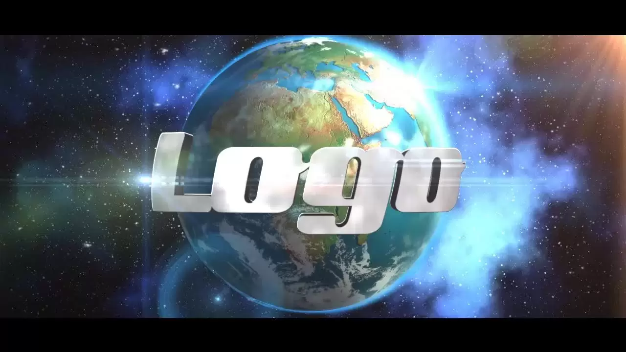明亮壮观创意的地球LOGO标志AE模板视频下载-附音频
