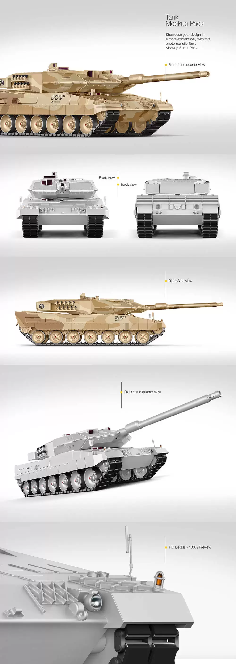 军事坦克外观设计样机模板 (tif)免费下载