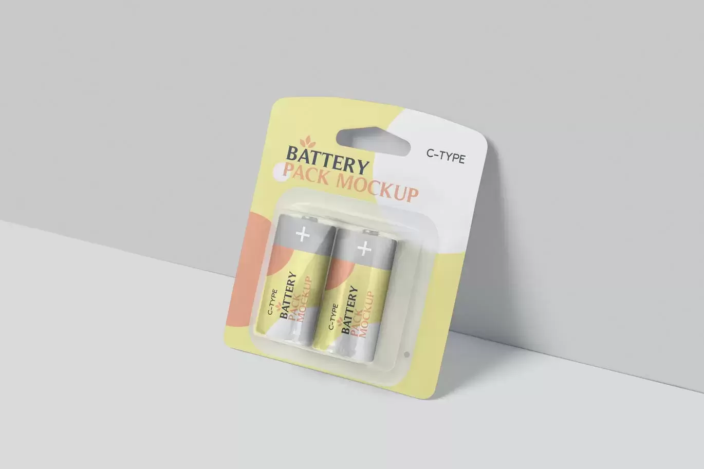 高品质的C型电池包装设计VI样机展示模型mockups免费下载