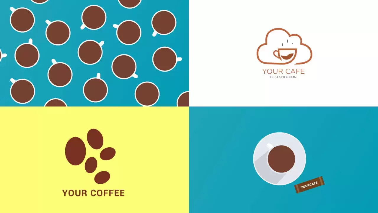 10个酷炫咖啡图表包AE模板视频下载-附音频