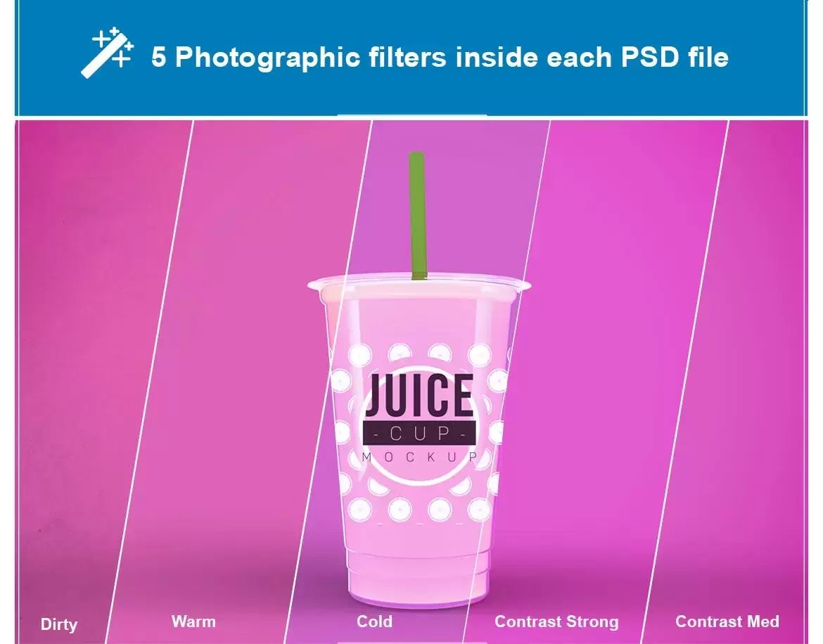 果汁奶茶饮料塑料杯样机 (PSD)免费下载