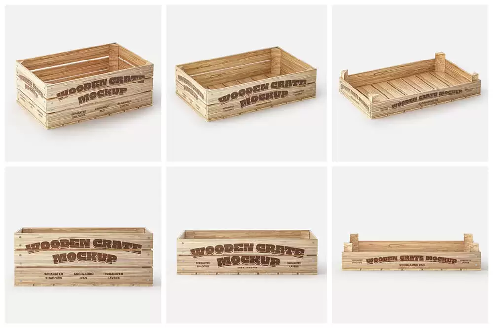 木盒木箱品牌包装设计样机 (psd)免费下载插图4