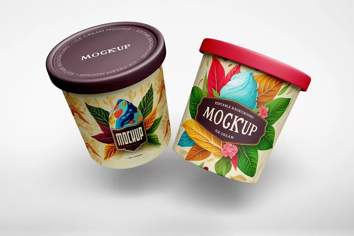 冰淇淋杯样机|冰淇淋盒 (PSD)免费下载