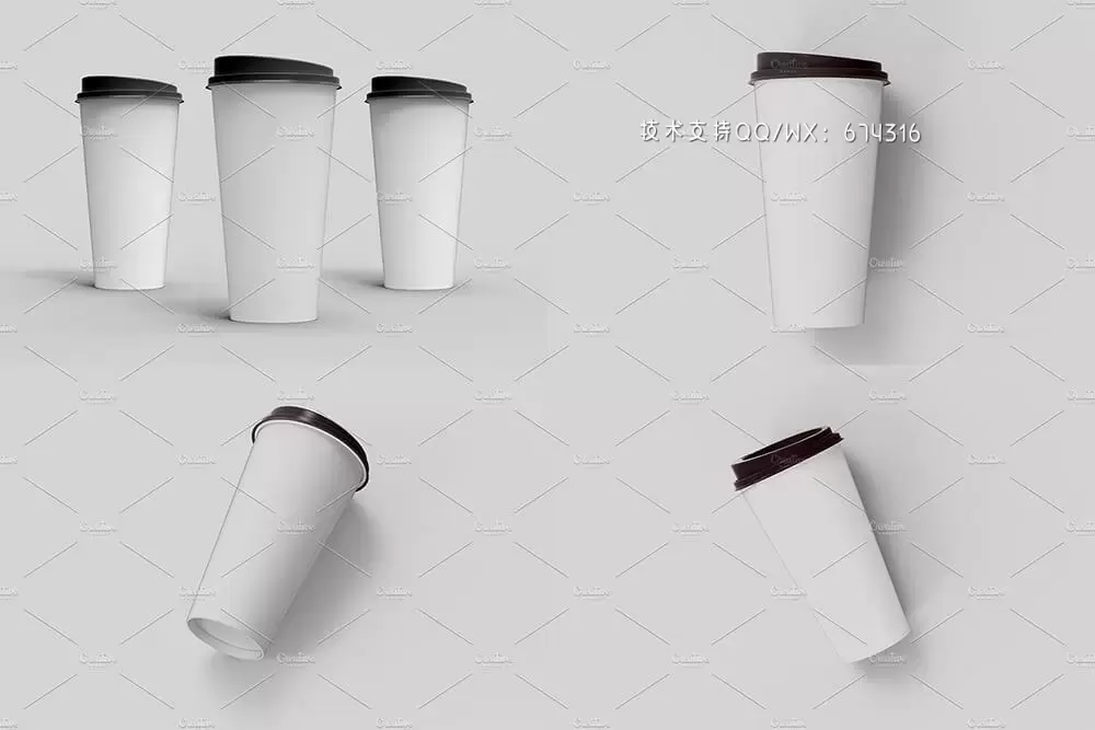 带盖咖啡杯品牌设计样机 (psd)免费下载插图1
